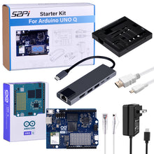 52Pi Starter Kit for Arduino UNO Q 2GB, with Arduino UNO Q 2GB Board, Aluminum Case, Type-C Hub, Cat 6 Ethernet Patch Cable and USB-C Power Supply