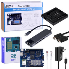 52Pi Starter Kit for Arduino UNO Q 2GB, with Arduino UNO Q 2GB Board, Aluminum Case, Type-C Hub, Cat 6 Ethernet Patch Cable and USB-C Power Supply