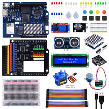 52Pi 5V GPIO Starter Kit for Arduino UNO Q, Complete Electronics Prototyping Bundle with Level Shift Shield, LCD1602, Sensors, Servo