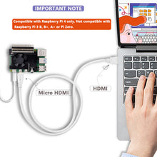 52Pi Micro HDMI to Standard HDMI Male Cable 4K for Raspberry Pi 4 (2 Pack)