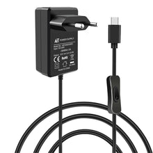 52Pi 5V 3.6A EU Plug Power Supply Adapter with Switch-on/off Cable