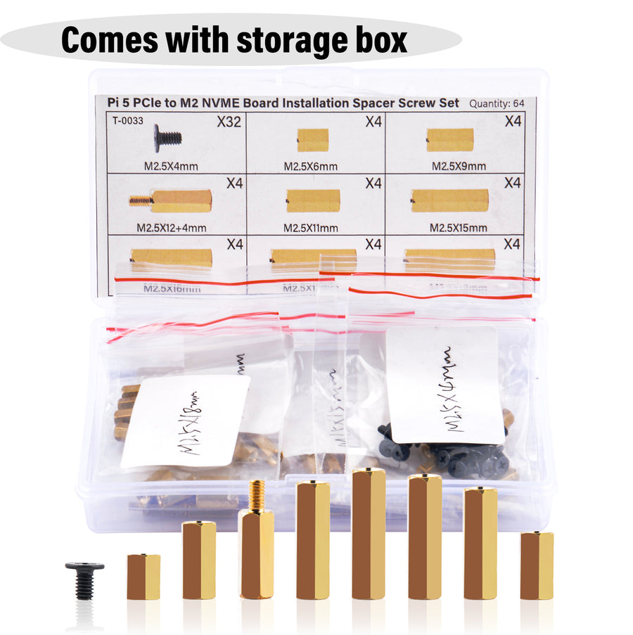 52Pi 64PCS Brass Spacers Standoffs Screws Assortment Kit for