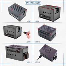 52Pi Raspberry Pi 4 Model B Aluminum Brick Case Black Enlosure Shell with Low-Profile Ice Tower Cooling Fan & M.2 Sata SSD for RPI 4B