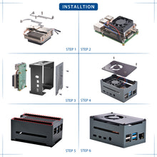 52Pi Aluminum Black Case with Ultra Thin Ice Tower Cooler Cooling Fan for Raspberry Pi 4 Model B