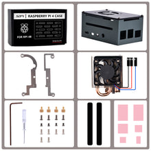 52Pi Aluminum Black Case with Ultra Thin Ice Tower Cooler Cooling Fan for Raspberry Pi 4 Model B