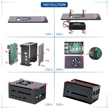 52Pi Raspberry Pi 4 Model B Aluminum Case Black Metal Enlosure Shell with Quiet Cooling Fan for RPI 4B Compatible PoE Hat