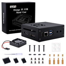 52Pi Orange Pi 5/5B Metal Protective Case Enlosure Iron Shell with Cooling Fan Heatsinks Expansion Slot for 2280 SSD