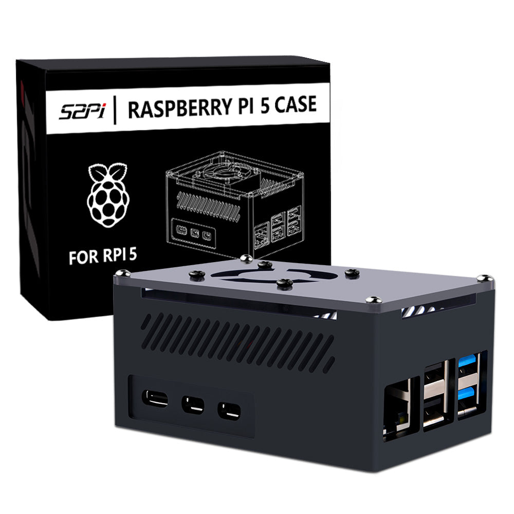 52pi Cooler Raspberry Pi 3 52Pi Aluminum Case Black Brick Enlosure With Cooling Fan Heatsink for ...