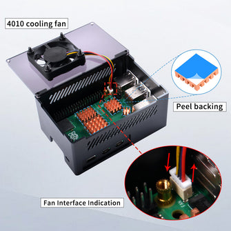 Aluminum Case Black Brick Enlosure With Cooling Fan Heatsink for Raspberry Pi 5