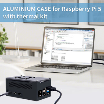 Aluminum Case Black Brick Enlosure With Cooling Fan Heatsink for Raspberry Pi 5