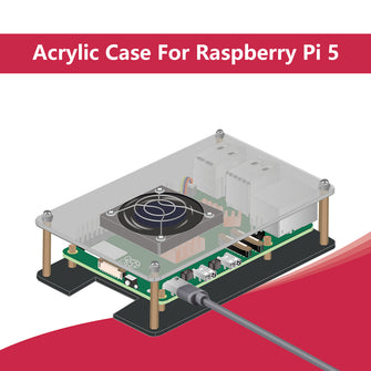 Acrylic Case for Raspberry Pi 5, with Cooling Fan & Heatsinks