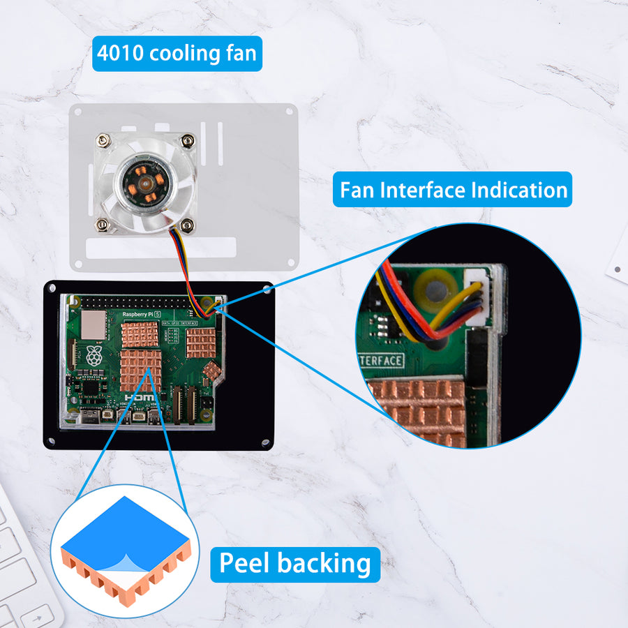 52Pi Acrylic Case 9 Layers Transparent Enlosure With Cooling Fan