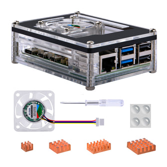 Acrylic Case 9 Layers Transparent Enlosure With Cooling Fan Heatsink for Raspberry Pi 5