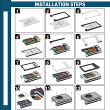 52Pi Acrylic Case Enlosure Black and White With Cooling Fan Heatsink for Raspberry Pi 5