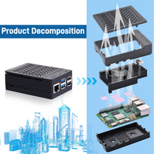 52Pi ABS Case Black Enlosure Shell for Raspberry Pi 5 with Armor Lite V5 Cooler