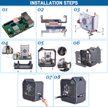 52Pi ABS Mini Tower Kit Black Enlosure Case for Raspberry Pi 5 with Ice Tower Cooler OLED