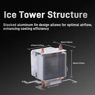 ICE-Tower CPU Cooler RGB LED Light Cooling Fan for Raspberry Pi 5