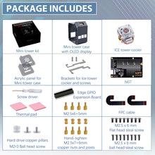 52Pi ABS Case Kit for Raspberry Pi 5, with N07 PCIe M.2 M-Key NVMe SSD PCIe Peripheral Bottom Board and Ice Tower Cooler OLED for Raspberry Pi 5