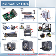 52Pi ABS Case Kit for Raspberry Pi 5, with N07 PCIe M.2 M-Key NVMe SSD PCIe Peripheral Bottom Board and Ice Tower Cooler OLED for Raspberry Pi 5