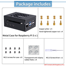 52Pi Raspberry Pi 5 Metal Case Compatible with N04 N05 M.2 NVMe to PCLe Adapter X1000 PCLe Peripheral Boards