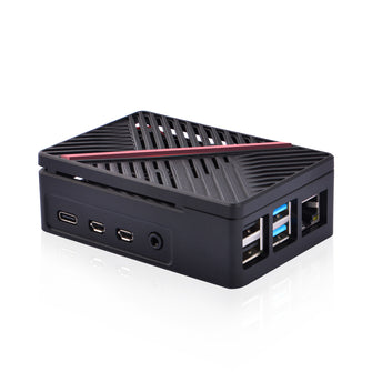 52Pi ABS Case Black Enlosure Shell for Raspberry Pi 4, With 4010 Speed Adjustable Fan