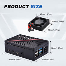 52Pi ABS Case Black Enlosure Shell for Raspberry Pi 4, With 4010 Speed Adjustable Fan