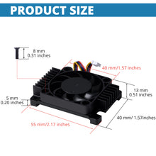52Pi Aluminum Alloy CNC Heatsink with Fan for Raspberry Pi Compute Module 5