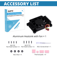 52Pi Aluminum Alloy CNC Heatsink with Fan for Raspberry Pi Compute Module 5