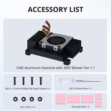52Pi Aluminum Alloy Heatsink with 3007 Blower Fan for Raspberry Pi Compute Module 5, Active Passive Dual Cooling Radiator for Raspberry Pi CM5