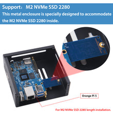 52Pi Orange Pi 5/5B Metal Protective Case Enlosure Iron Shell with Cooling Fan Heatsinks Expansion Slot for 2280 SSD