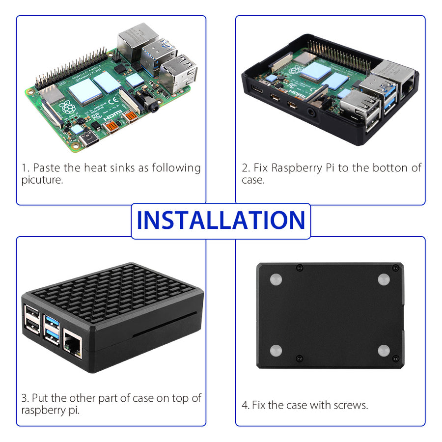 Raspberry Pi4 Model B Aluminum Alloy Case with Heat Dissipation