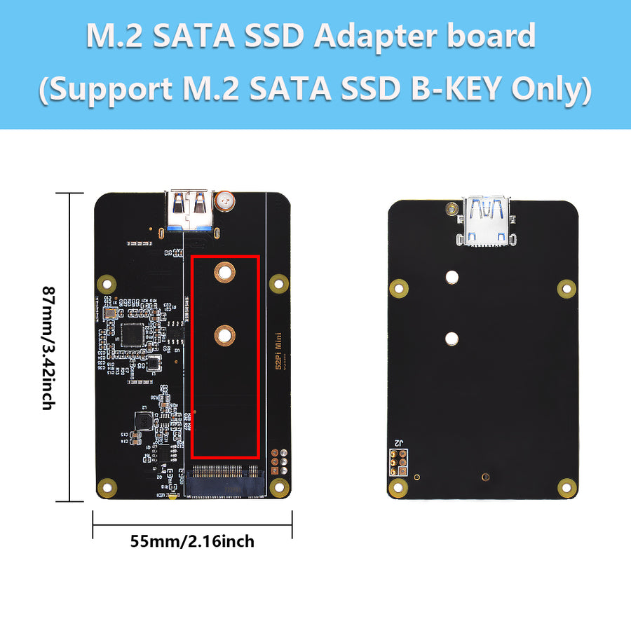 DeskPi Lite M.2 SATA SSD Driver Expansion Board for Raspberry Pi