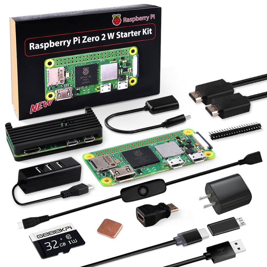 Raspberry Pi Zero 2 W Starter Kit, with RPi Zero 2 W Aluminum Case, 32 –  52Pi Store