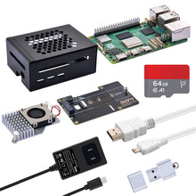 52Pi Starter Kit for Raspberry Pi 8GB, Includes Raspberry Pi 5 8GB Board, N04 M.2 NVMe SSD PCIe Peripheral Board, Metal Case with Active Cooler, 64GB SD Card, HDMI Cable & 27W USB C Power Supply for Raspberry Pi 5