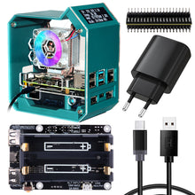52Pi ABS Mini Tower RGB Cooling Fan With 0.96 OLED Screen UPS Case Kit for Raspberry Pi 4B