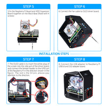 52Pi Raspberry Pi 4 Model B ABS Mini Tower NAS Kit with Ice Tower 0.96 Screen Dispaly for Raspberry Pi 4B