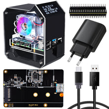 52Pi Raspberry Pi 4 Model B ABS Mini Tower NAS Kit with Ice Tower 0.96 Screen Dispaly for Raspberry Pi 4B