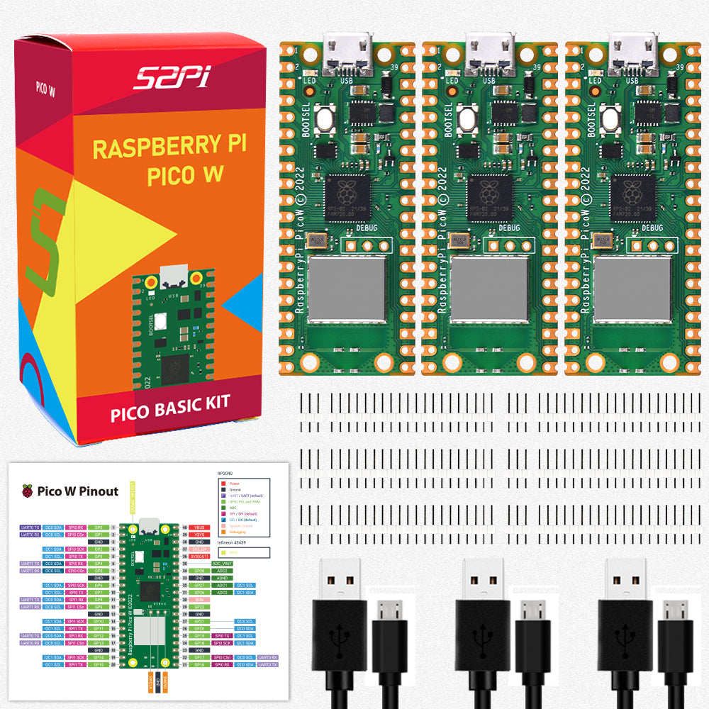 Raspberry Pi Pico W with Header, RPI Pico Wireless WiFi RP2040 Microco ...