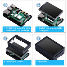 52Pi 3.5 Inch 480*320 Resistive Touch Screen TFT Display Monitor with ABS Case Cooling Fan Heatsinks for Raspberry Pi 4 B