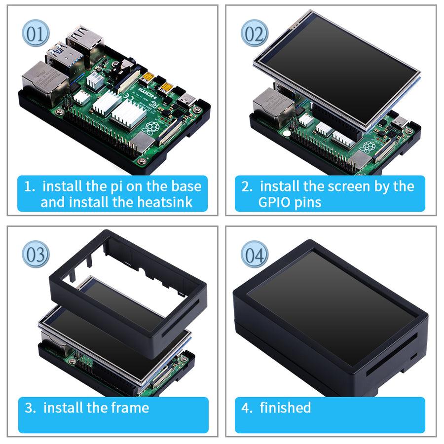 52Pi 3.5 Inch 480*320 Resistive Touch Screen TFT Display