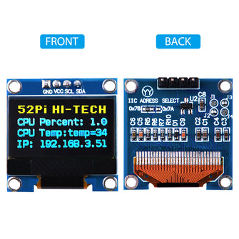 OLED Display Module I2C IIC 128X64 Pixel 0.96 Inch Display Module Yellow Blue Two-Color Display Compatible with Raspberry Pi Arduino 51 Series MCU STM32 R3 and Mega