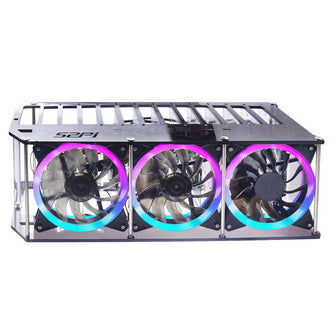 Rack Tower Acrylic Cluster Case for Raspberry Pi (12 Layer) LED RGB Light Large Cooling Fan For Raspberry Pi / Jetson Nano