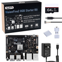 52Pi VisionFive 2 Starter Kit RISC-V Single Board Computer 8G with Type-C Power Supply 64GB SD Card Heatsink