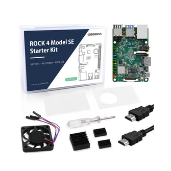Rock Pi Module 52Pi Rock Pi 4 Model SE Starter Kit with Rock Pi 4 SE 4GB Single Board ...