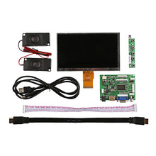 7 Inch LCD 1024*600 Monitor Display Screen Kit with Amplifier and 2 Pcs Speakers for Raspberry Pi 4 B Platform/ PC