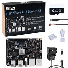 52Pi VisionFive 2 Starter Kit RISC-V Single Board Computer 8G with Type-C Power Supply 64GB SD Card Heatsink