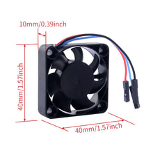 52Pi 2 Set DC 5V Adjustable Speed 40*40*10mm LED 3 Wires Silent Cooling Fan Kit for Raspberry Pi
