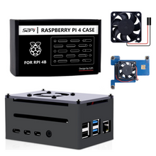 52Pi Raspberry Pi 4 Model B Aluminum Case Black Metal Enlosure Shell with Quiet Cooling Fan for RPI 4B Compatible PoE Hat