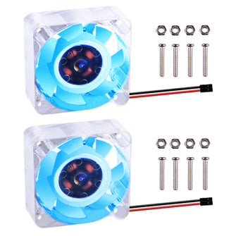 2 Pack Cooling Fan with LED for Raspberry Pi 4 B / 3 B + / 3 (40*40*10mm) 2 wires