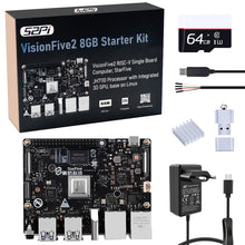 52Pi VisionFive 2 Starter Kit RISC-V Single Board Computer 8G with Type-C Power Supply 64GB SD Card Heatsink